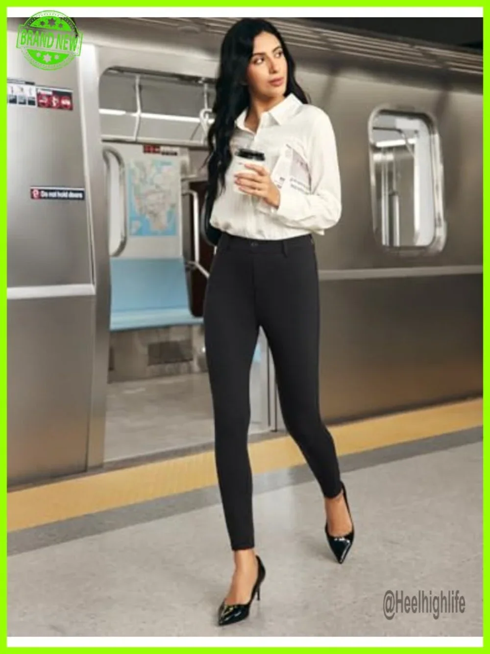 Stretchy Work Pants for Women Pull on Dress Pants High Waisted Business Casual